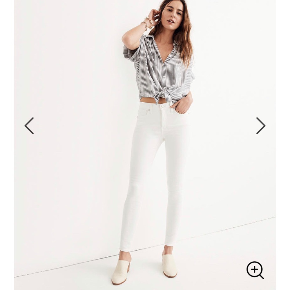 NWT madewell 9” high rise skinny jeans white 24